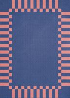 Layered - Vloerkleed Teklan Frame Wool Rug Cobalt Salmon -