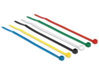 DeLOCK 18627 kabelbinder Nylon Zwart, Blauw, Groen, Rood, Transparant, Geel 100 stuk(s)
