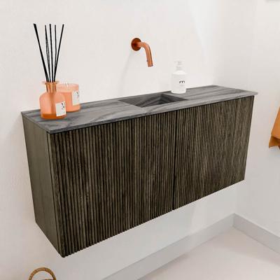 Toiletmeubel Mondiaz Joya Dlux | 90 cm | Meubelkleur Shadow | Faye wastafel Sombra Wasbak Midden | Zonder kraangat(en)