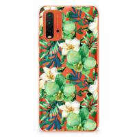 Xiaomi Poco M3 | TPU Case | Orchidee Groen Xiaomi Poco M3 | TPU Case | Orchidee Groen