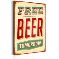 Schilderij - Free Beer Tomorrow,  Rood/Groen