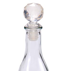 Wijnstopper/flessenstopper - kunststof - diamant geslepen look - 7 x 4 cm