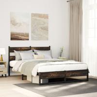 Bedframe zonder matras metaal gerookt eikenkleurig 135x190 cm