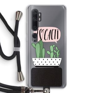 I love cacti: Xiaomi Mi Note 10 Pro Transparant Hoesje met koord