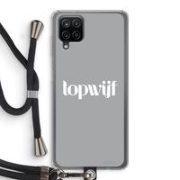 Topwijf Grijs Wit: Samsung Galaxy A12 Transparant Hoesje met koord