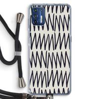 Marrakech Zigzag: Motorola Moto G9 Plus Transparant Hoesje met koord - thumbnail
