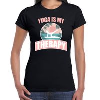 Yoga is my therapy t-shirt zwart dames - Sport / hobby shirt Yoga is my therapy t-shirt zwart dames - Sport / hobby shirt