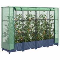 Plantenbak verhoogd met kashoes 160x40x123 cm rattanlook