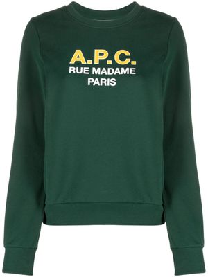 A.P.C. t-shirt en coton Madame à logo imprimé - Vert