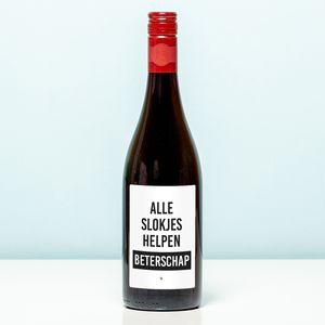 Wijnfles Beterschap alle slokjes helpen - Rood (Merlot)