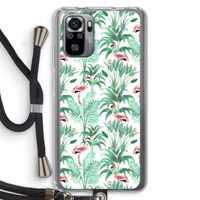 Flamingo bladeren: Xiaomi Redmi Note 10S Transparant Hoesje met koord