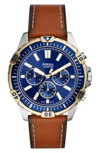 Fossil heren Garrett chronograaf bagage lederen horloge FS5625