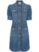 Moschino robe courte en jean à col italien - Bleu - thumbnail