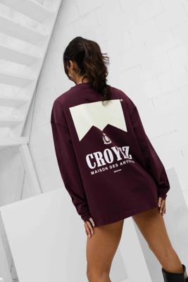 Croyez Maison Fumes Longsleeve T-Shirt Dames Donkerrood - Maat XS - Kleur: Donkerrood | Soccerfanshop