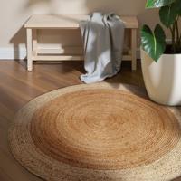 Jute Vloerkleed Jutta Rond - Creme maat: xcm - materiaal: Jute - Dekbed-Discounter.nl