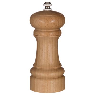 Pepermolen/zoutmolen hout beige 14 cm - kruidenmolen - specerijenmolen