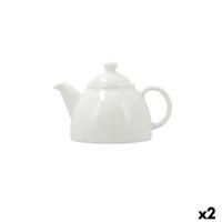 Theepot Bidasoa Serenity Hydrozero Wit Keramisch 630 ml (2 Stuks)