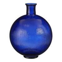 Mica Decorations Firenza Fles Vaas - H42 x Ø34 cm - Donkerblauw