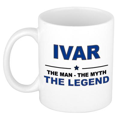 Ivar cadeau mok - man myth legend - naam koffiemok - 300 ml - collega - vaderdag