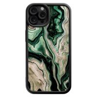 iPhone 12 Pro zwarte case - Green waves
