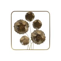 Wanddecoratie Home ESPRIT Gouden Bloem 50 x 5 x 50 cm