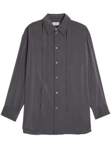 LEMAIRE chemise en coton à col noué - Gris