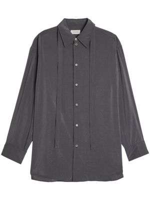 LEMAIRE chemise en coton à col noué - Gris