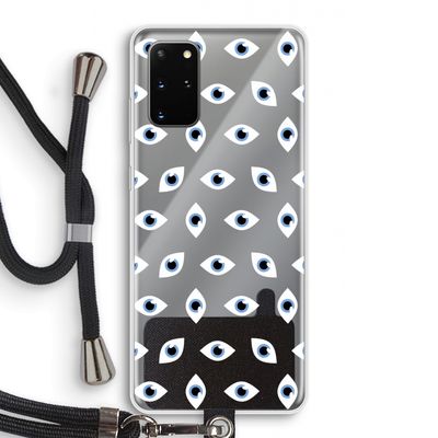 Eyes pattern: Samsung Galaxy S20 Plus Transparant Hoesje met koord