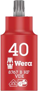 Wera 8767 B VDE HF TORX® Zyklop Bitdop, geïsoleerd, met 3/8"-aandrijving, met vasthoudfunctie, TX 40 x 55 mm - 05004924001