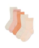 HEMA Sokken Met Katoen Zigzag - 5 Paar Beige (beige)