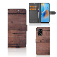 OPPO A74 4G Book Style Case Old Wood - thumbnail