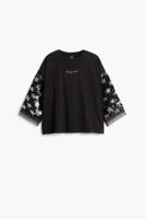 T-shirt met 3/4 mouwen en sterren - BLACK - 13/14