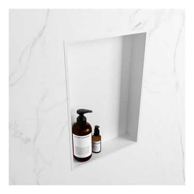 Wandnis Solid Surface Easy | In- en opbouw | 30x45x8 cm | 1 vak | Talc