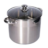 Kookpan/Soeppan met deksel - RVS - 8 liter - alle warmtebronnen - D24 x H22 cm Kookpan/Soeppan met deksel - RVS - 8 liter - alle warmtebronnen - D24 x H22 cm