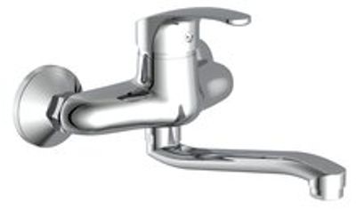 ORAZI ééngreepsmengkraan keuken, wandmontage, chroom draaibare uitloop, lengte: ca. 20 cm lengte uitloop (voorsprong): ca. 24,5 cm keramische schijven geluidsarme, verwisselbare 40 mm-cartouch