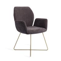Jesper Home Eetkamerstoel 'Misaki' Cross Gold, kleur Almost Black