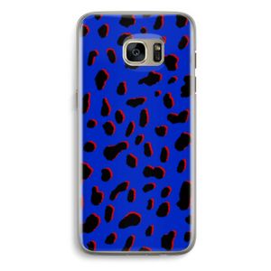 Blue Leopard: Samsung Galaxy S7 Edge Transparant Hoesje