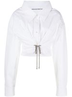 Alexander Wang chemise courte à ornements en cristal - Blanc