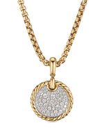 David Yurman pendentif DY Elements Disc en or 18ct serti de diamants