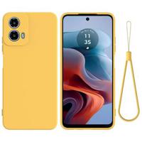 Motorola Moto G34 Liquid Siliconen Hoesje - Geel