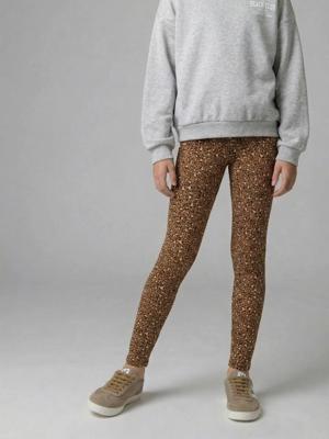 Lange legging met print bruin Lange legging met print bruin