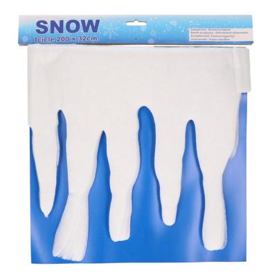 Ijspegelrand - wit - L200 x H32 cm - polyester - brandvertragend