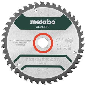 Metabo Cirkelzaagblad Cordless Cut Wood - Classic | 165 x 1.8 x 20 mm | Z42 WZ 5° - 628026000