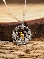 Etnisch Retro bionisch Vogel Afdeling Bloem Halsketting Trui Keten Rok Juwelen - thumbnail