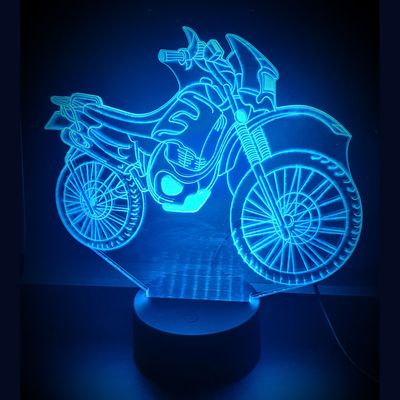 3D LED LAMP - CROSS MOTOR BIKER - Ontwerp-zelf.nl