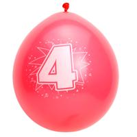 Folat BV Cijfer ballonnen 4 jaar, 8st.