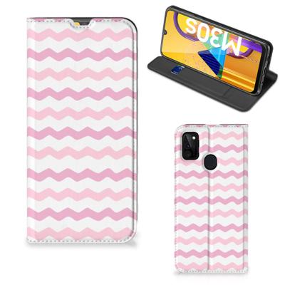 Samsung Galaxy M30s | M21 | Hoesje met Magneet | Waves Roze