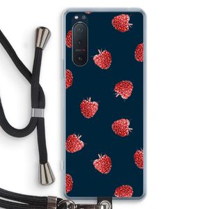 Framboosjes: Sony Xperia 5 II Transparant Hoesje met koord