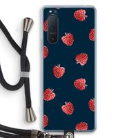 Framboosjes: Sony Xperia 5 II Transparant Hoesje met koord