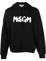 MSGM hoodie en coton à logo imprimé - Noir - thumbnail